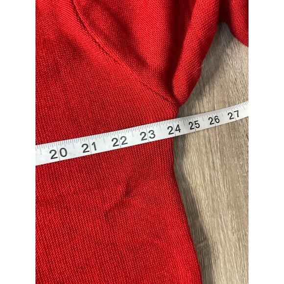 Cypress Links Red Long V Neck Buttoned Cardigan Golf Sweater Sz L - Picture 7 of 9